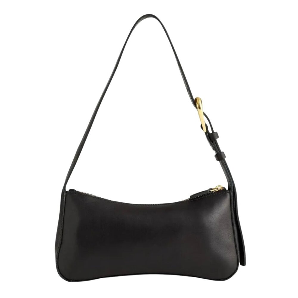 Madewell Leather Black Sculptural Buckle Shoulder Bag